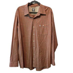 ** FINAL SALE** Timberland Checker Plaid Long Sleeve Button Up Size XL